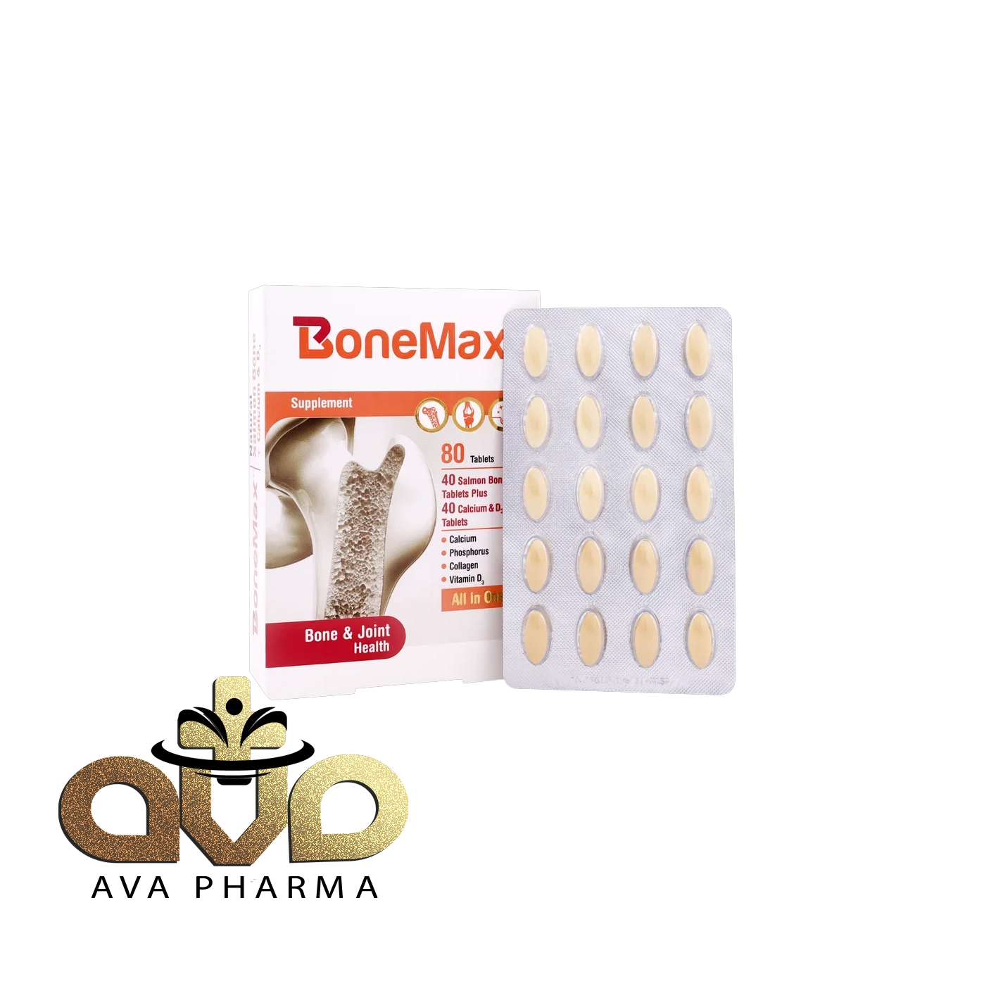 BoneMax - Pharmed Salamat Sina 2 قرص بن مکس فارمد سلامت سینا 80 عددی | آوافارما
