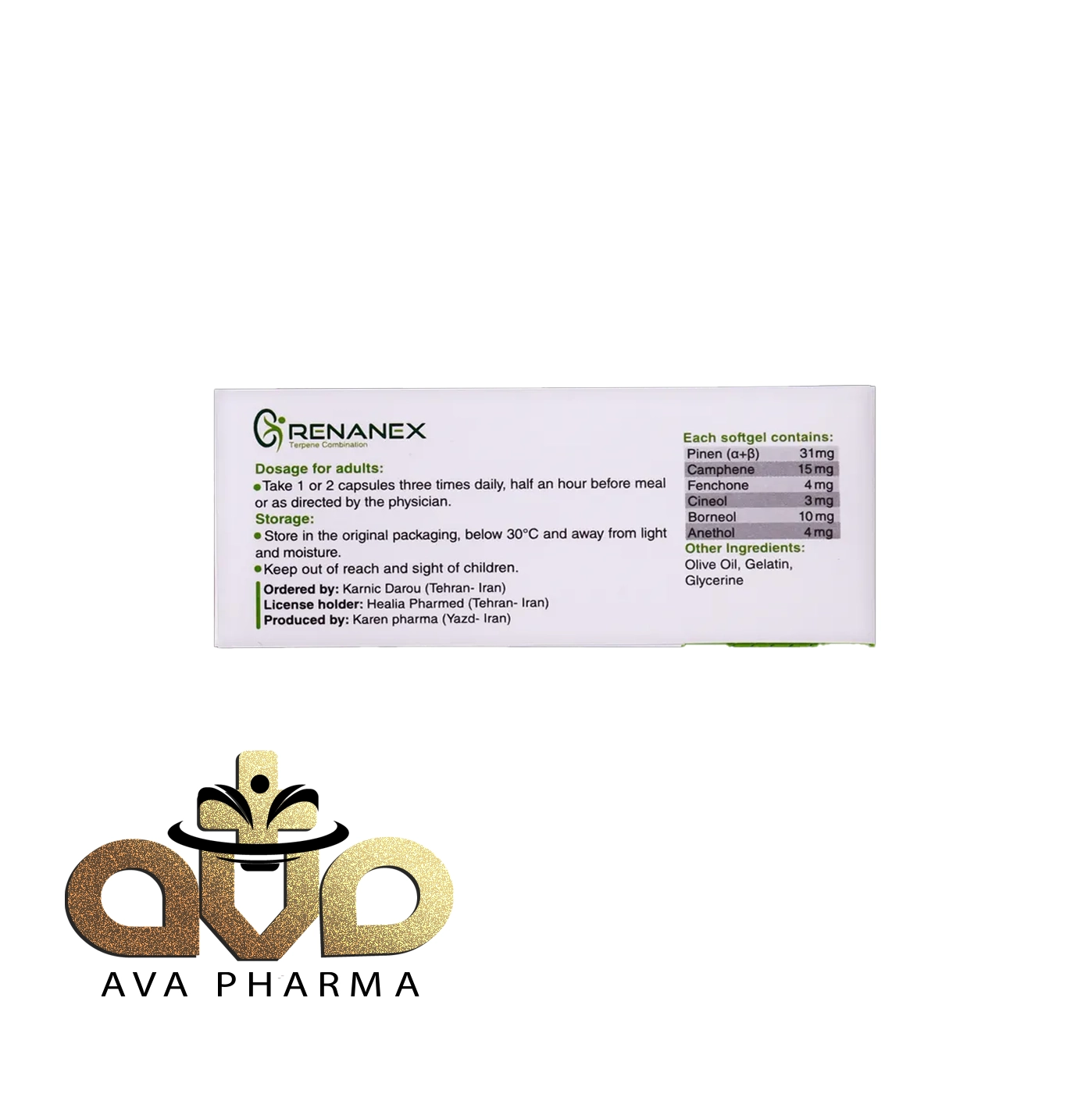 Karnic DarouRenanex 4 سافت ژل انتریک کوتد رنانکس کارنیک دارو 60 عددی | اوافارما