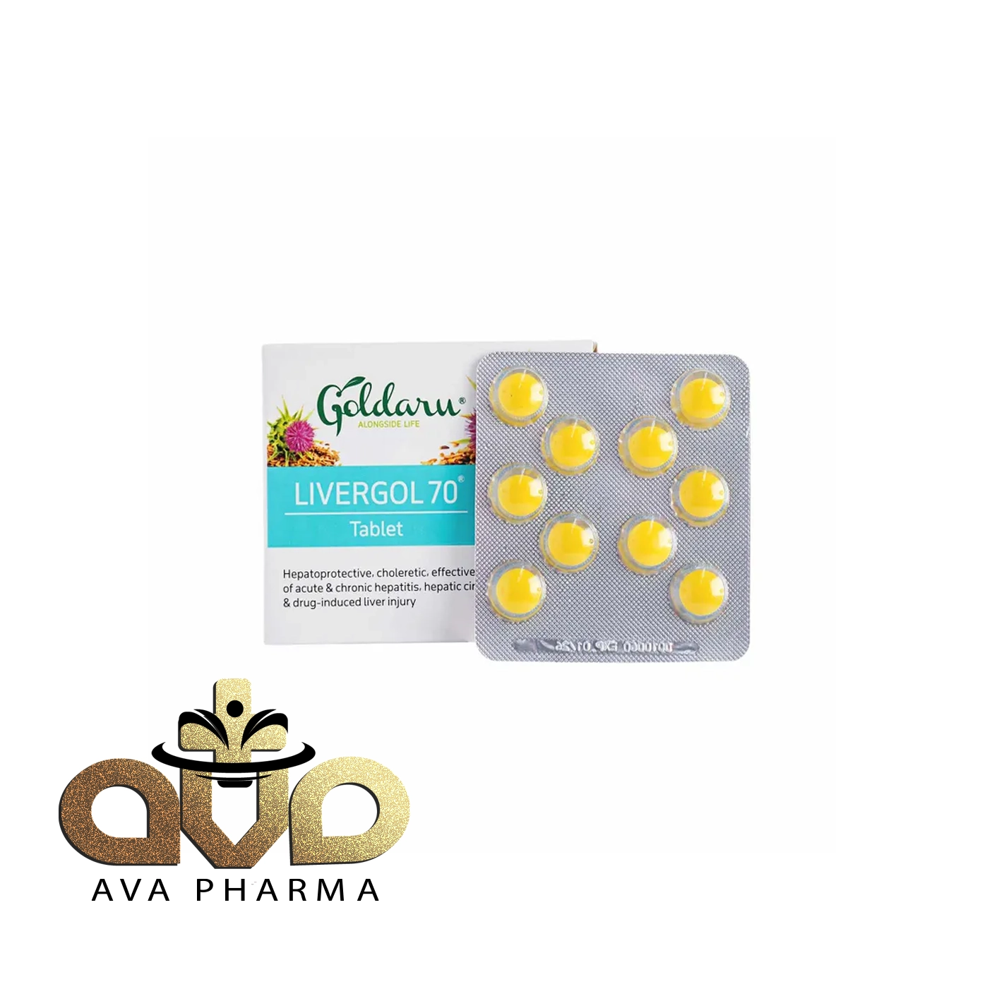 Livergol 70 Tablet - Goldaru 2 قرص لیورگل 70 گل دارو 30 عددی | آوافارما