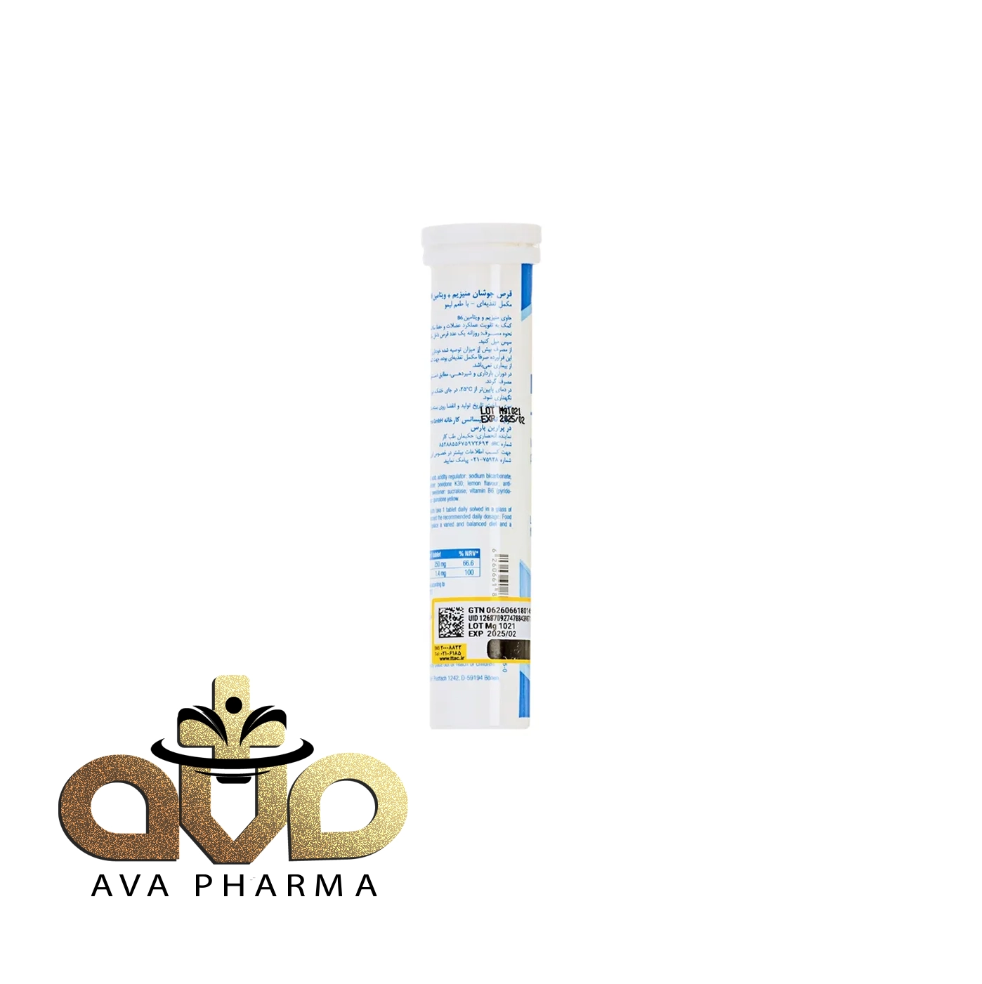 Magnesium + Vitamin B6 Effervescent Tablets - Eurho vital 3 قرص جوشان منیزیم و ویتامین ب۶ یوروویتال 20 عددی | آوافارما