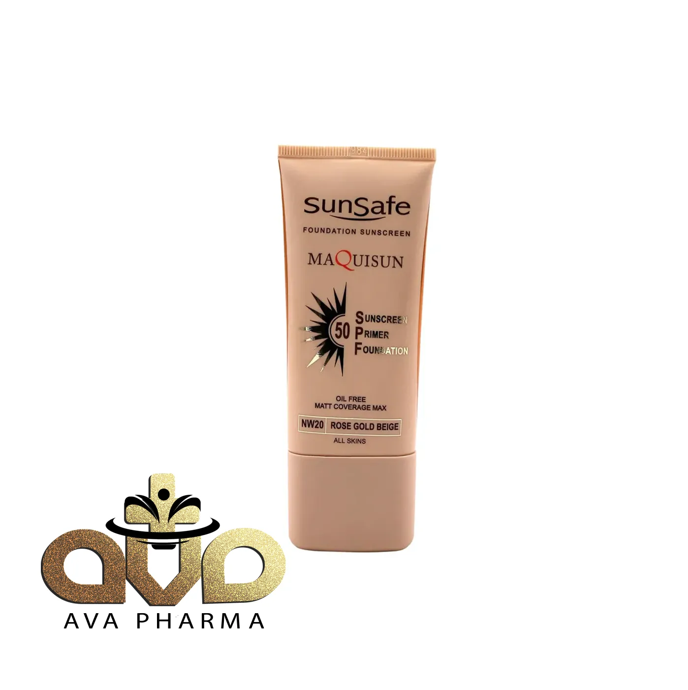 Maquisun Foundation Sunscreen Cream SPF 50 - Sun Safe-ROSE GOLD BEIGE-1 ضد آفتاب سان سیف بژ رز گلد | آوافارما