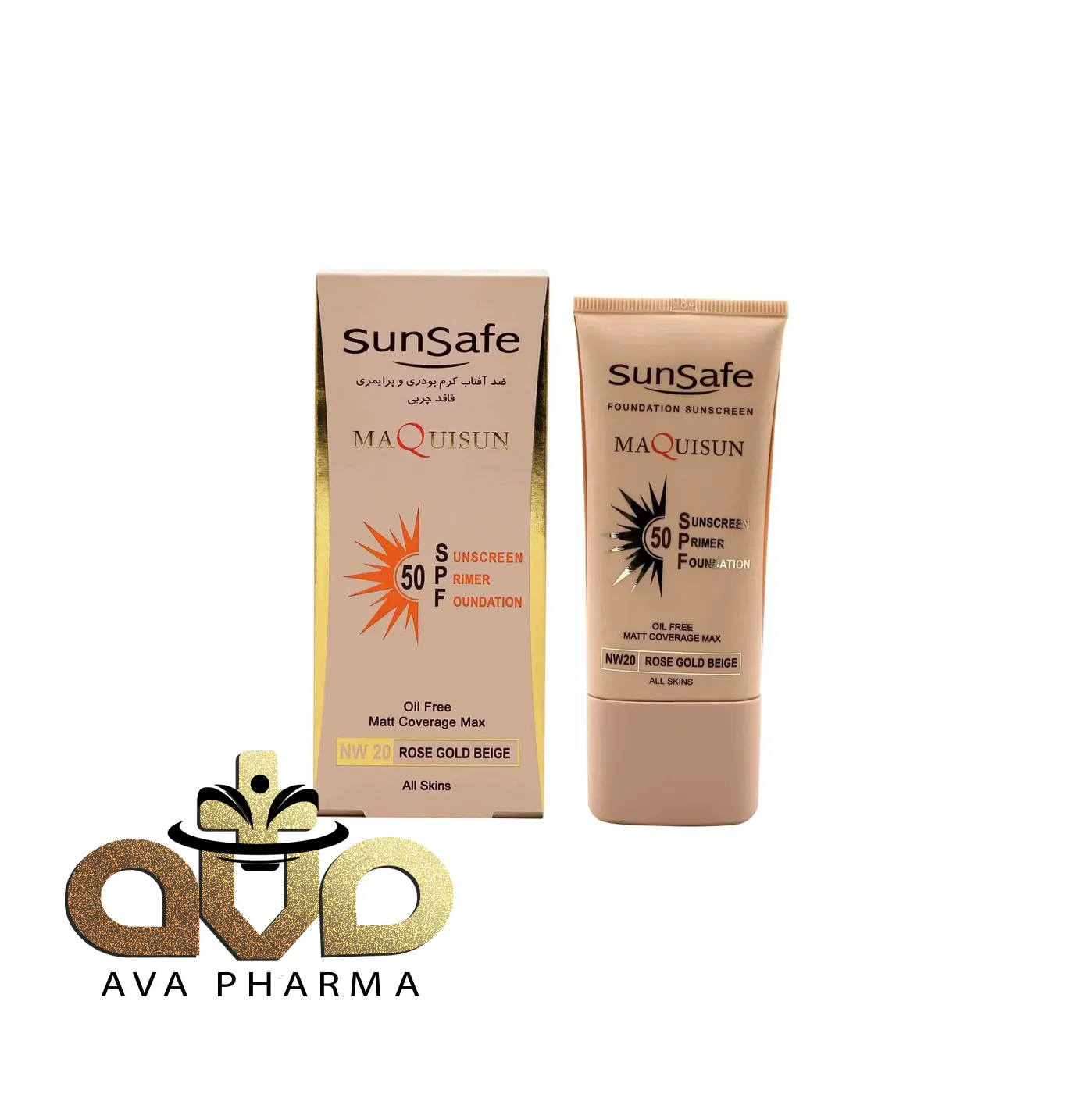 Maquisun Foundation Sunscreen Cream SPF 50 - Sun Safe-ROSE GOLD BEIGE-3 ضد آفتاب مکیسان سان سیف | آوافارما
